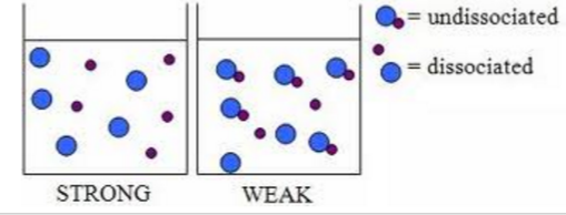Machine generated alternative text:% undissociated.•  •dissociated.. .• .••. ••%STRONG WEAK